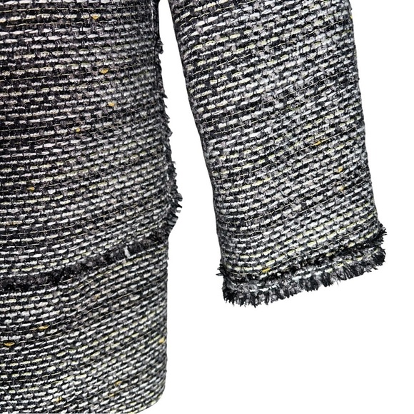 DKNY Womens Gray/Black/YellowTweed Hidden Clasp Front Jacket - Size 2 - Picture 5 of 8